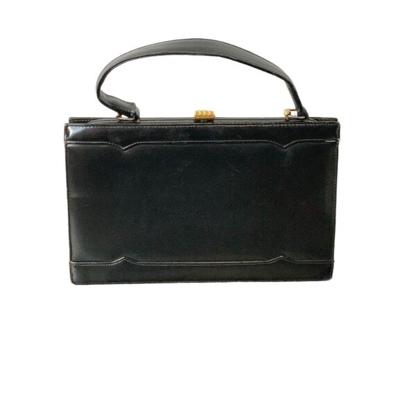 💰BOGO💰 Vintage 60’s Dofan Black Leather French Purse with Clasp Closure - Picture 1 of 5